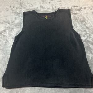 Original Island Sport Tank Top Women M Black Sleeveless Pullover Sweater